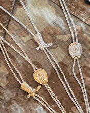 Rhinestoned lasso bolo necklace