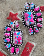Oval mixed pink & turquoise necklace [earrings sold separate)