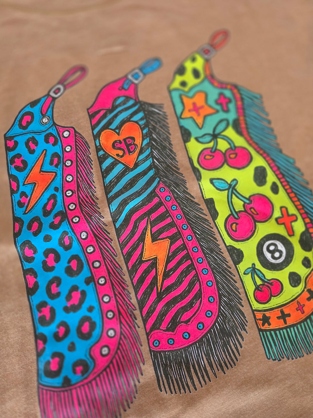 Mamacita neon chaps muscle tee