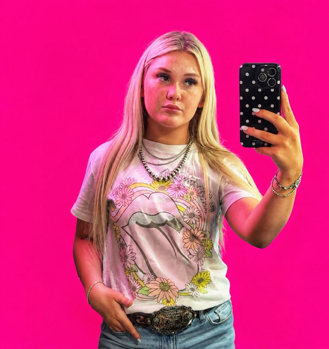 Rolling stones floral tee