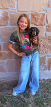 Wild camo buffalo kids tee