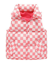 Checkered puffer vest