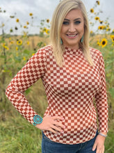 Mamacita or tween round the racetrack checkered mesh top