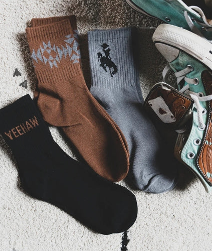 Mamacita cowboy kicked socks