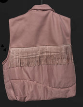 Mamacita pink fringed puffer vest