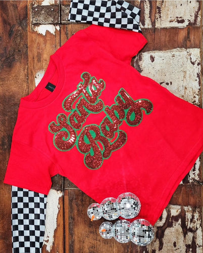 Santa baby sequined christmas tee