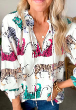 Mamacita Tiger Ruffle Sleeve Top