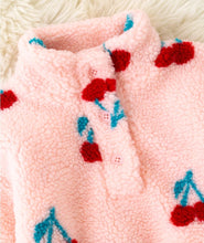 Cherry pop sherpa shacket