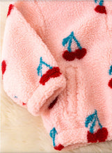 Cherry pop sherpa shacket