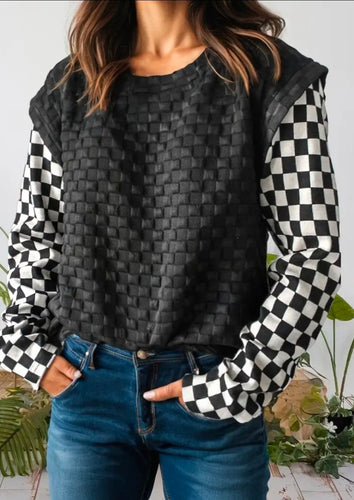 Mamacita Checkered textured top