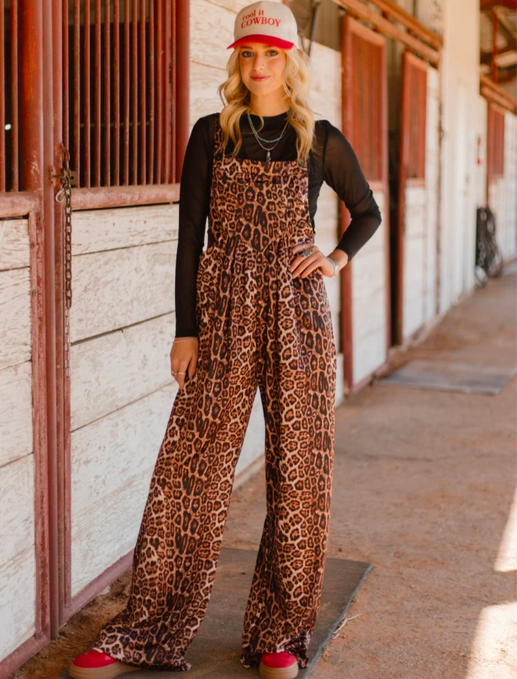Range & roar leopard overalls