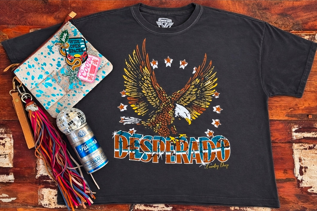 Desperado oversized destroyed mamacita long crop