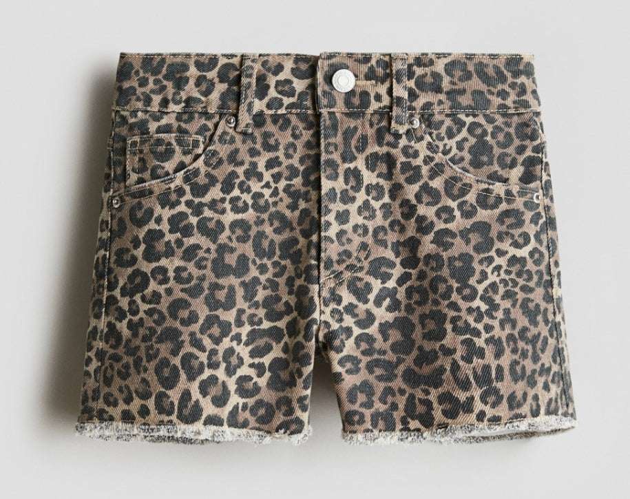 Mamacita leopard print frayed shorts
