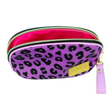 Neon leopard make up pouch