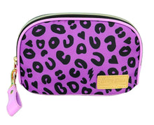 Neon leopard make up pouch