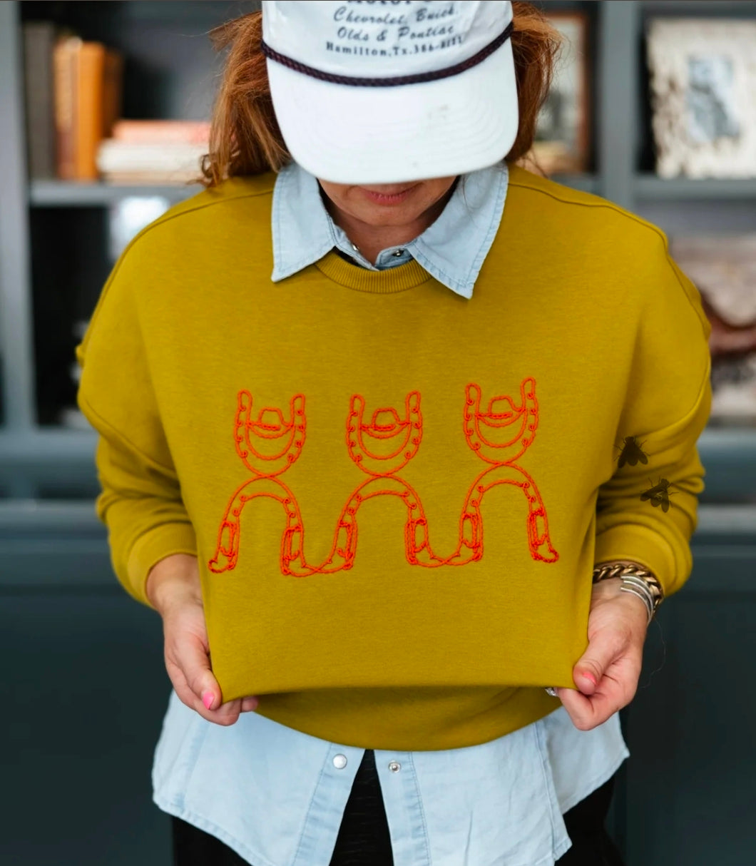 Mamacita lucky me cowboy sweater