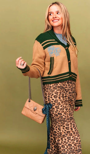 2f mamacita vintage varsity cardigan