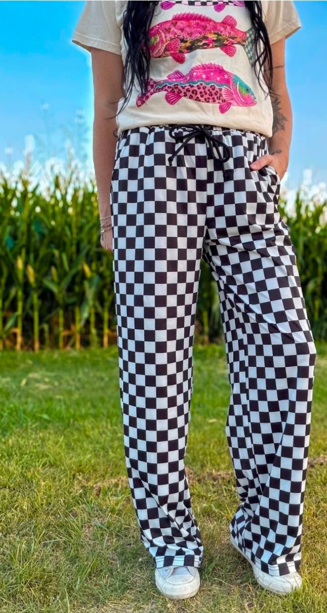 Mamacita checkered race track pants