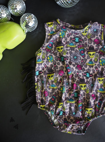 Spaced out fringed onsie