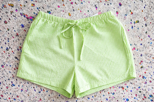 Mamacita boxer me seersucker shorts (lime)
