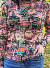 Mamacita cosmic cowgirl mesh top