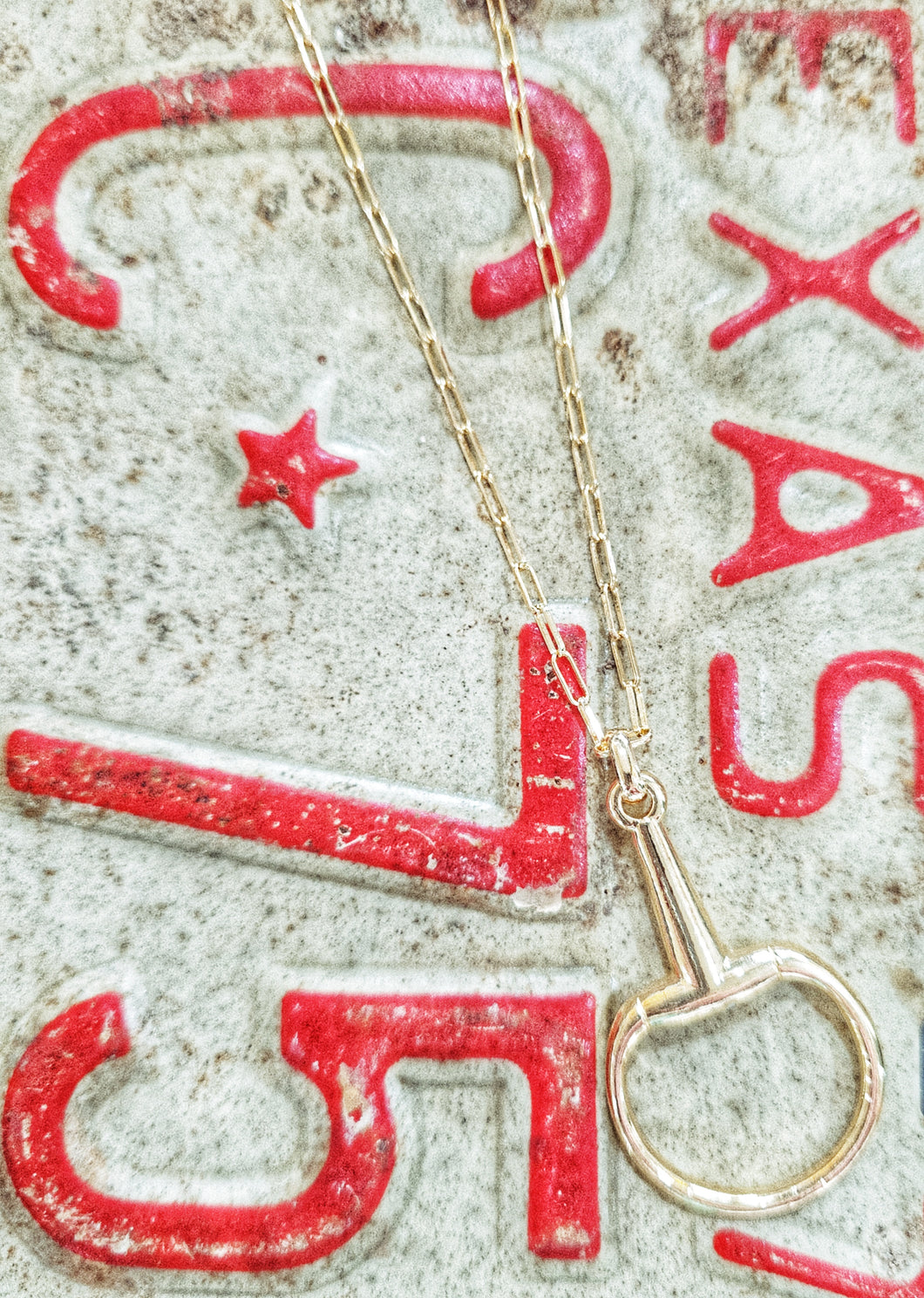 Medium stirrup necklace