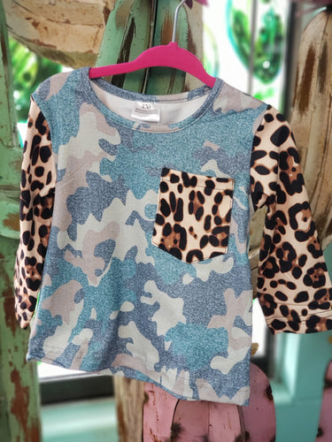 Wild about camo pocket long sleeve tee