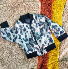 Sequined leopard bomber jacket