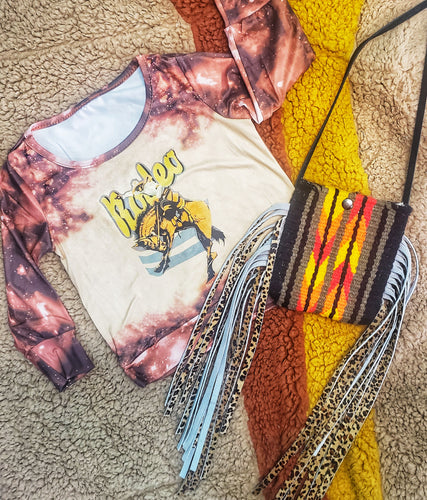 Rodeo long sleeve bleached tee