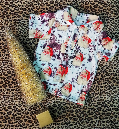 Stockyard christmas Santa Button Up Shirt