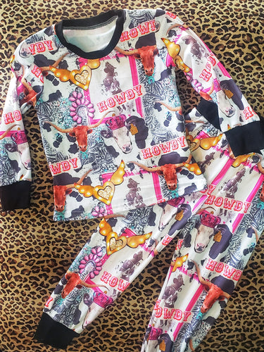 Howdy cow pajama set