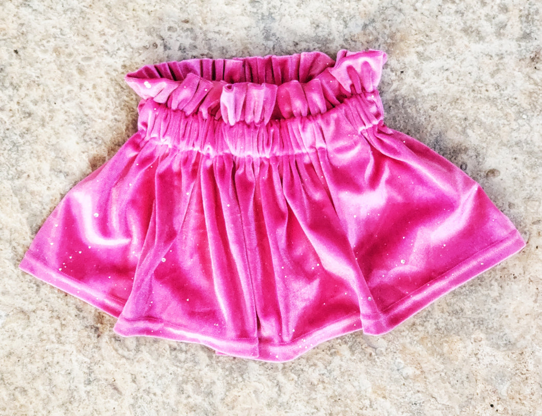 Sparkly velvet hot pink skirt
