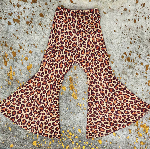 Leopard print bell bottoms