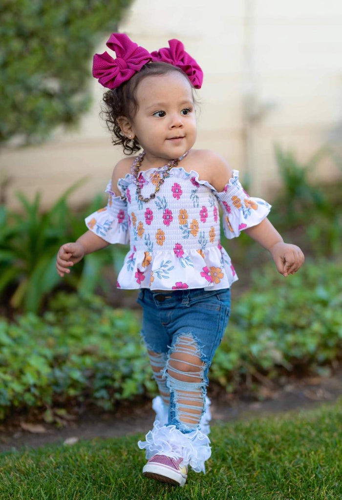 Flower power smocked top – Boho & Jangles Boutique