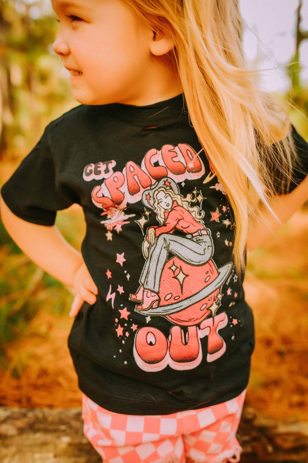 Get Spaced out distressed tee