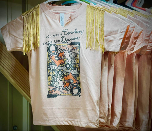 If i was a cowboy fringed tee