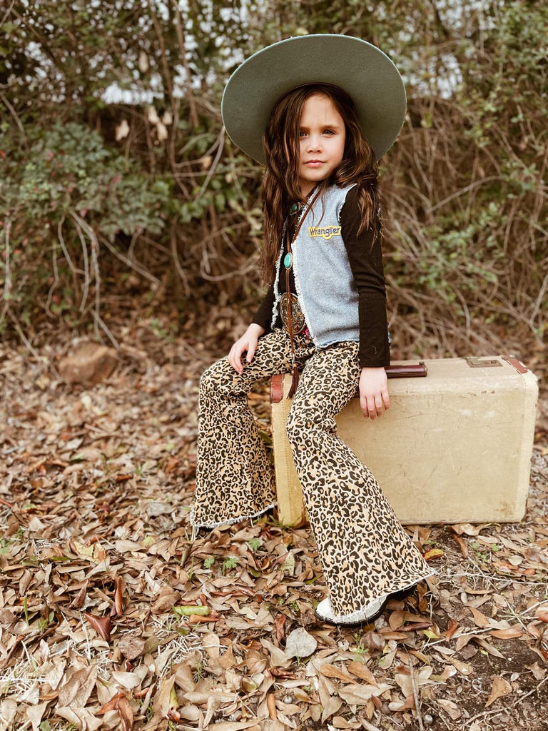 Cheetah print denim bell bottoms – Boho & Jangles Boutique